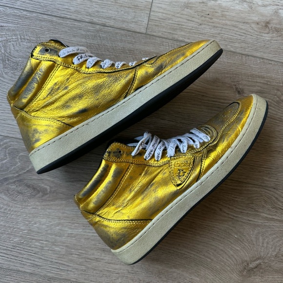Philippe Model Paris Gold Mid Rise Sneakers - 38 - Picture 4 of 5